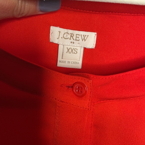 NWOT JCREW BUTTON DOWN. RED. XXS. - Picture 3 of 3